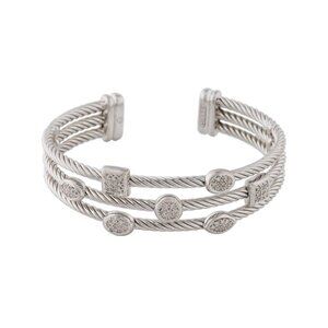 David Yurman Diamond Confetti Three-Row Cuff Bracelet